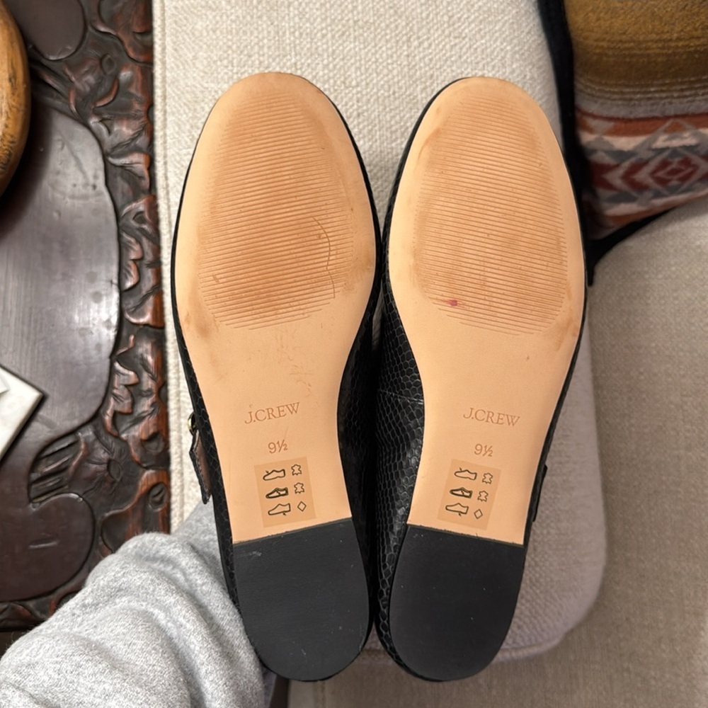 J. Crew Logan Mary Jane ballet flats in black snake-embossed Italian leather - Picture 10 of 10